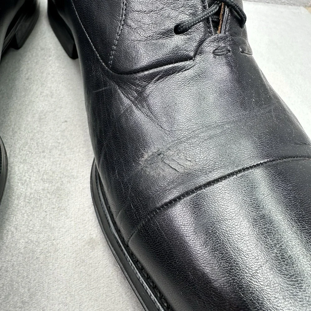 Magnanni Federico Mens Size 13 (D) Oxford Black Leather Cap Toe Lace-Up 12654